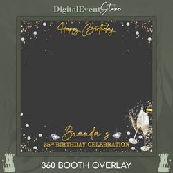 360 overlay birthday photobooth overlay birthday videobooth template custom 360 slomo bday overlay diamonds bday overlay