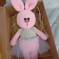 Crochet Bunny Girl Toy / Amigurumi Toy / Dressed up Toy / Cuddly toy / Toddler gift / Handmade plush