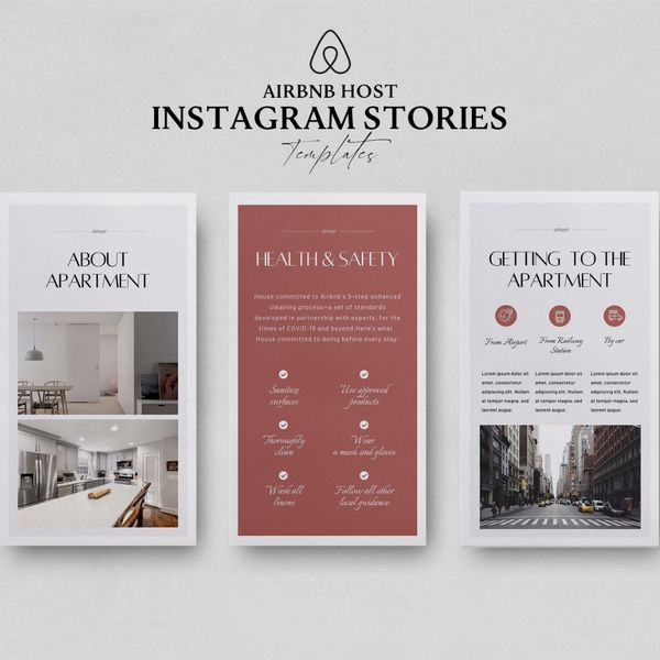 Airbnb Instagram Templates, 12 Story templates, Canva template, welcome book (3).jpg