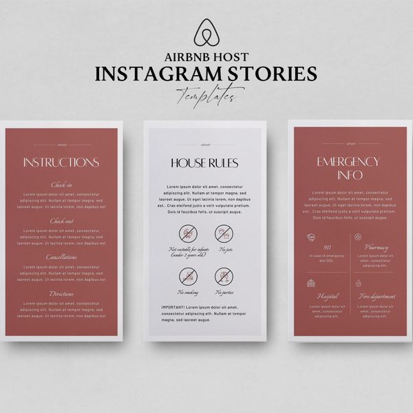 Airbnb Instagram Templates, 12 Story templates, Canva template, welcome book (4).jpg