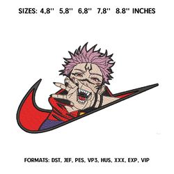 sukuna embroidery design file/ jujutsu kaisen anime embroidery design/ machine  design pes dst. itadori yuji sukuna  pes