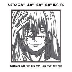 mahito embroidery design file / jujutsu kaisen anime embroidery design/ machine embroidery format pes dst jef, sukuna