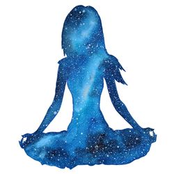 meditation painting yoga watercolor space original art 12 by 8 spiritual wall art milky way