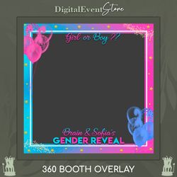 360 Gender Reveal Overlay Pink Blue She or He Video Booth Overlay Baby Shower Photo Booth Boy or Girl Slomo 360 Ballons