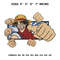 Monkey D Luffy Embroidery Design File / One Piece Anime Embroidery Design/ Machine embroidery pattern. Pes Dst format, Luffy Multi hand