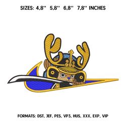 tony chopper embroidery design file / one piece anime embroidery design/ machine embroidery pattern. pes dst format