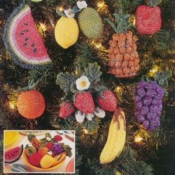 Digital | Crochet patterns gilded fruit ornaments | Vintage crochet pattern | Knitted fruits | Amigurumi | PDF Template