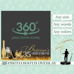 35th birthday 360 overlay birthday 360 booth boomerang overlay gold photobooth 360 spinner booth overlay 360 overlay