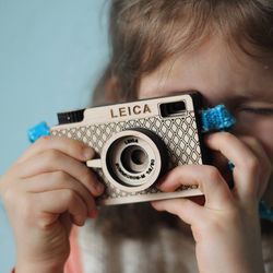 Child's toy camera "Leica". Kids toy camera. Wooden toys. Imagination play. Waldorf toy. Montessori toy. Gift for kids.
