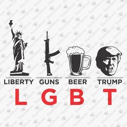 Liberty Guns Beer Trump Humorous Sarcastic Pun Abbreviation SVG Cut File