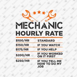 Car Mechanic Hourly Rate Funny Sarcastic SVG Cut File