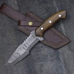 carbon steel hunting knife with sheath – handmade bowie knife for camping – gifts for men