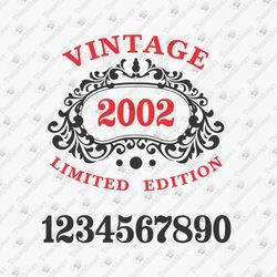 Vintage Limited Edition Birthday Anniversary Template SVG Cut File