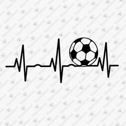 Soccer Heartbeat Euro Football Lover Sports SVG Cut File Graphic Design