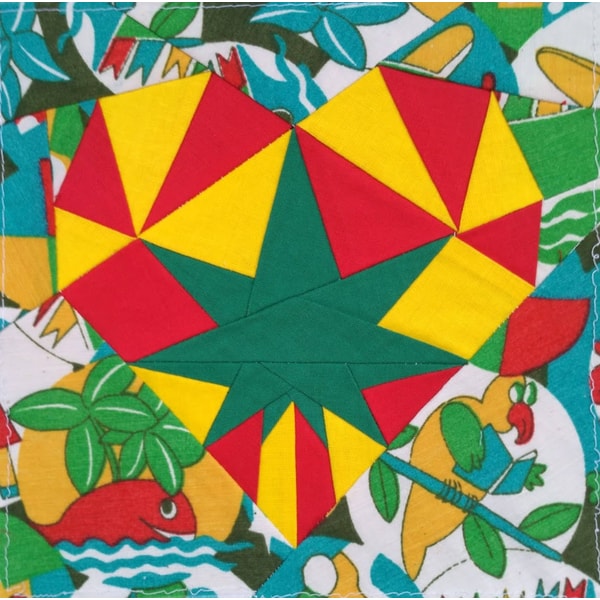 Reggae Main Pattern Reggae heart Quilt block pattern in technology Paper Piecing | Inspire ...