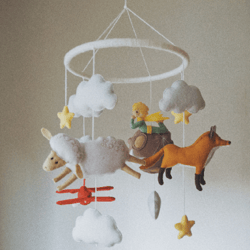 The Little Prince baby mobile, Nursery mobile neutral, Crib mobile