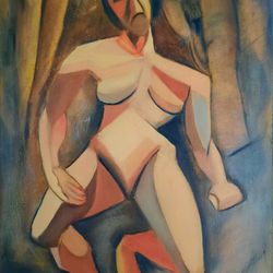 Woman nude Pablo Picasso artwork Cubism style Copy oil painting