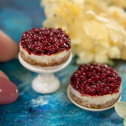 TUTORIAL Miniature cherry cheesecake with polymer clay | Miniature food | Dollhouse miniatures | Instant download