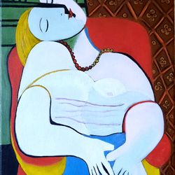 Original Oil painting Pablo Picasso Sleep Copy oil painting Picasso art Woman portrait Cubism style