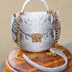 genuine python leather handbag | reptile skin womens bag | snake skin purse