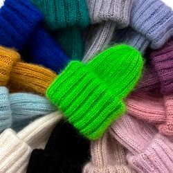 chunky mohair beanie women winter hat ribbed knit mohair beanie moheir handknit hat warm hats soft women hats