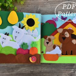 FARM Quiet Book for toddlers Felt PDF Pattern, Felt Farm Animals Pattern
