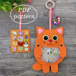 Felt Cat I spy bag PDF Pattern, Busy Bag activity, Sensory toy