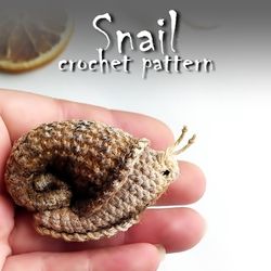Snail crochet pattern, brooch crochet pattern, amigurumi toy pattern, crochet DIY, crochet tutorial, how to crochet