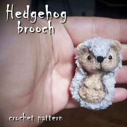 Hedgehog brooch crochet pattern, toy crochet pattern, amigurumi toy pattern, crochet DIY, crochet guide, how to crochet