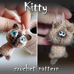 Fast Cat crochet pattern, toy crochet pattern, brooch crochet pattern, amigurumi kitty pattern, DIY, crochet guide