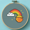 rainbow and pot mini cross stitch pdf pattern