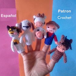 old macdonald finger puppets crochet pattern