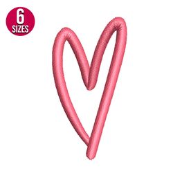 heart shape embroidery design, machine embroidery pattern, instant download