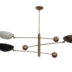 3 light pendant mid century modern raw brass sputnik chandelier light fixture
