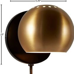Rivet Mid Century Modern Wall Mounted Plug-In Sconce, 7.25"H, Gold