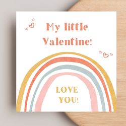 Printable Kids Valentine's Day Card, My little Valentine Greeting Cards, instant download