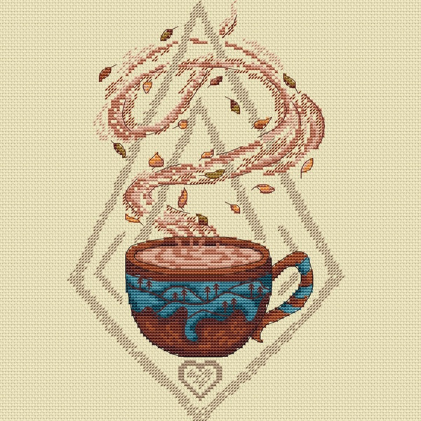 Cup of Autumn cross stitch pattern