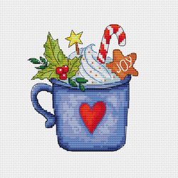 Christmas Cup cross stitch pattern Winter Holiday PDF cross stitch pattern Christmas counted pdf chart Cozy winte
