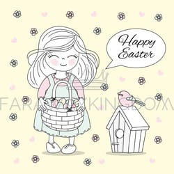 holiday cots easter religious holiday vector illustration set