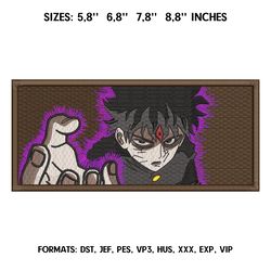 anime mob psycho 100 kageyama embroidery design file pes. anime embroidery pattern. 5.8/ 6,8 /7,8 /8,8in. digitizing emb