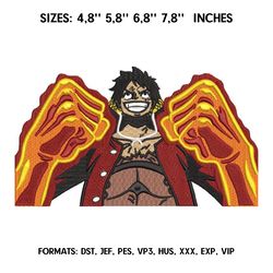 monkey d luffy embroidery design file/anime embroidery design/ anime design/ embroidery pattern/ design pes dst format