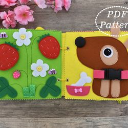Owl Quiet Book for toddlers Felt PDF Pattern, Soft Book for toddlers