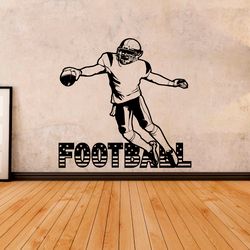 American Football Sticker, American Football Player, Sport, Wall Sticker Vinyl Decal Mural Art Decor