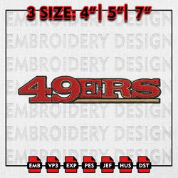 NFL San Francisco 49ers Embroidery Designs, NFL 49ers, NFL teams Embroidery Files, Machine Embroidery, Instant Download