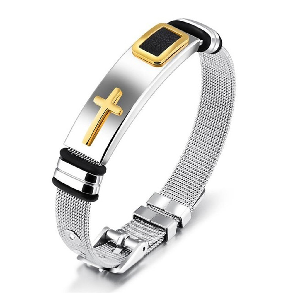 Stainless Steel Men's Cross Bracelets.jpg