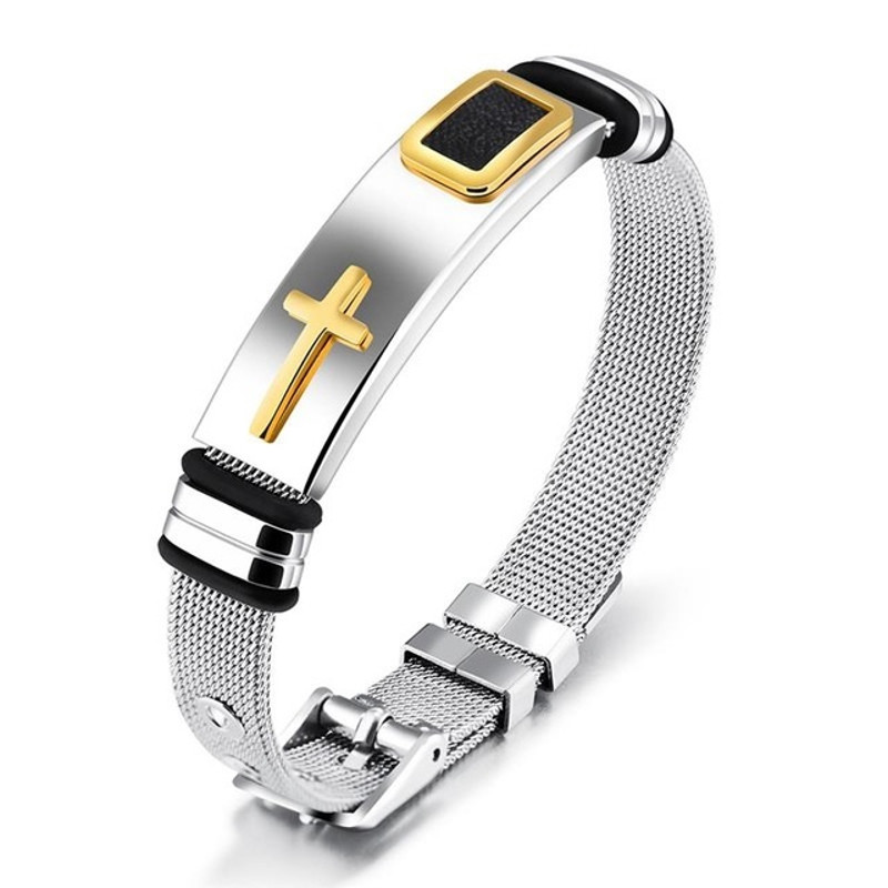 Stainless Steel Men's Cross Bracelets.jpg