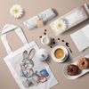 4 Easter Bunny painting egg cross stitch pattern, cross stitch chart for home decor and gift.jpg
