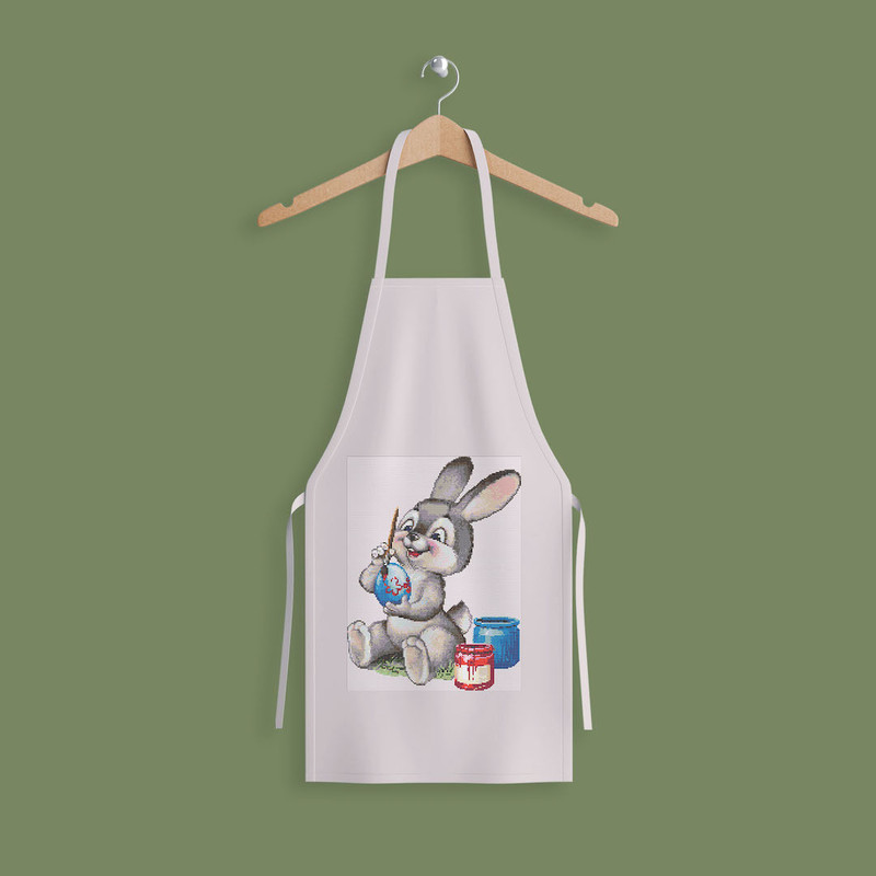 5 Easter Bunny painting egg cross stitch pattern, cross stitch chart for home decor and gift.jpg