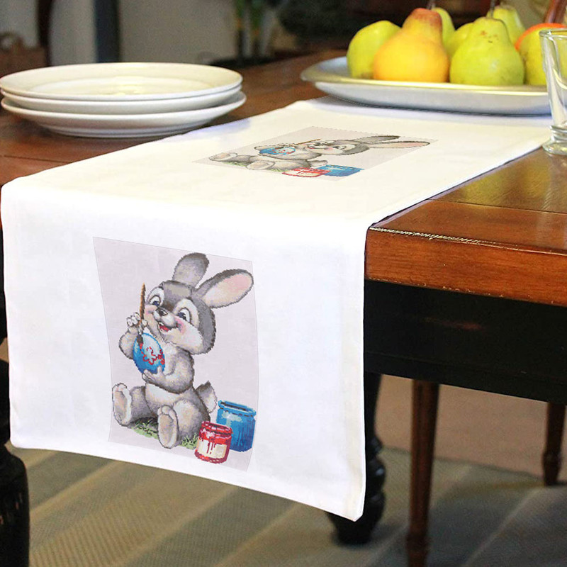 6 Easter Bunny painting egg cross stitch pattern, cross stitch chart for home decor and gift.jpg