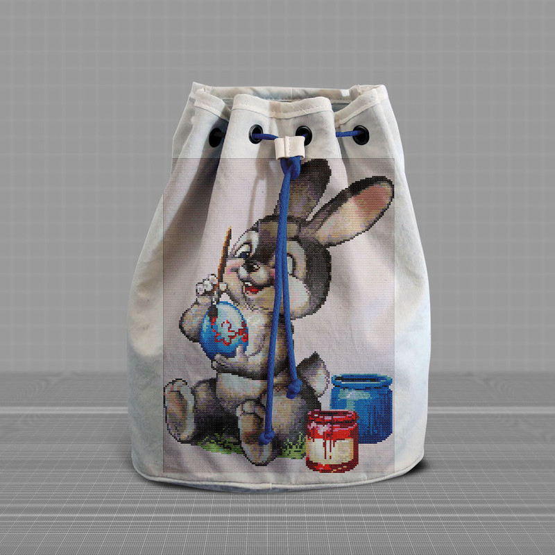 9 Easter Bunny painting egg cross stitch pattern, cross stitch chart for home decor and gift.jpg